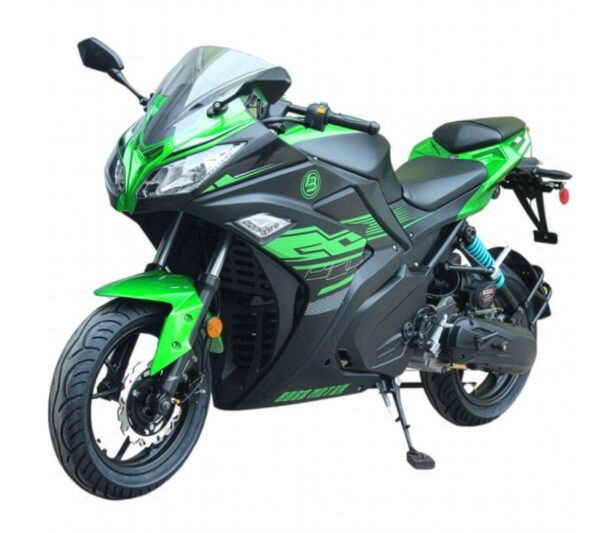 200cc Super Sports 200 Gas Motorcycle – CVT Automatic, 14" Aluminum Wheels, Inverted Hydraulic Suspension